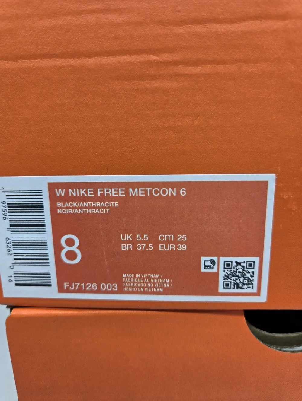 Nike Free Metcon 6 Black Anthracite Women's Workout Shoes Size 8 New